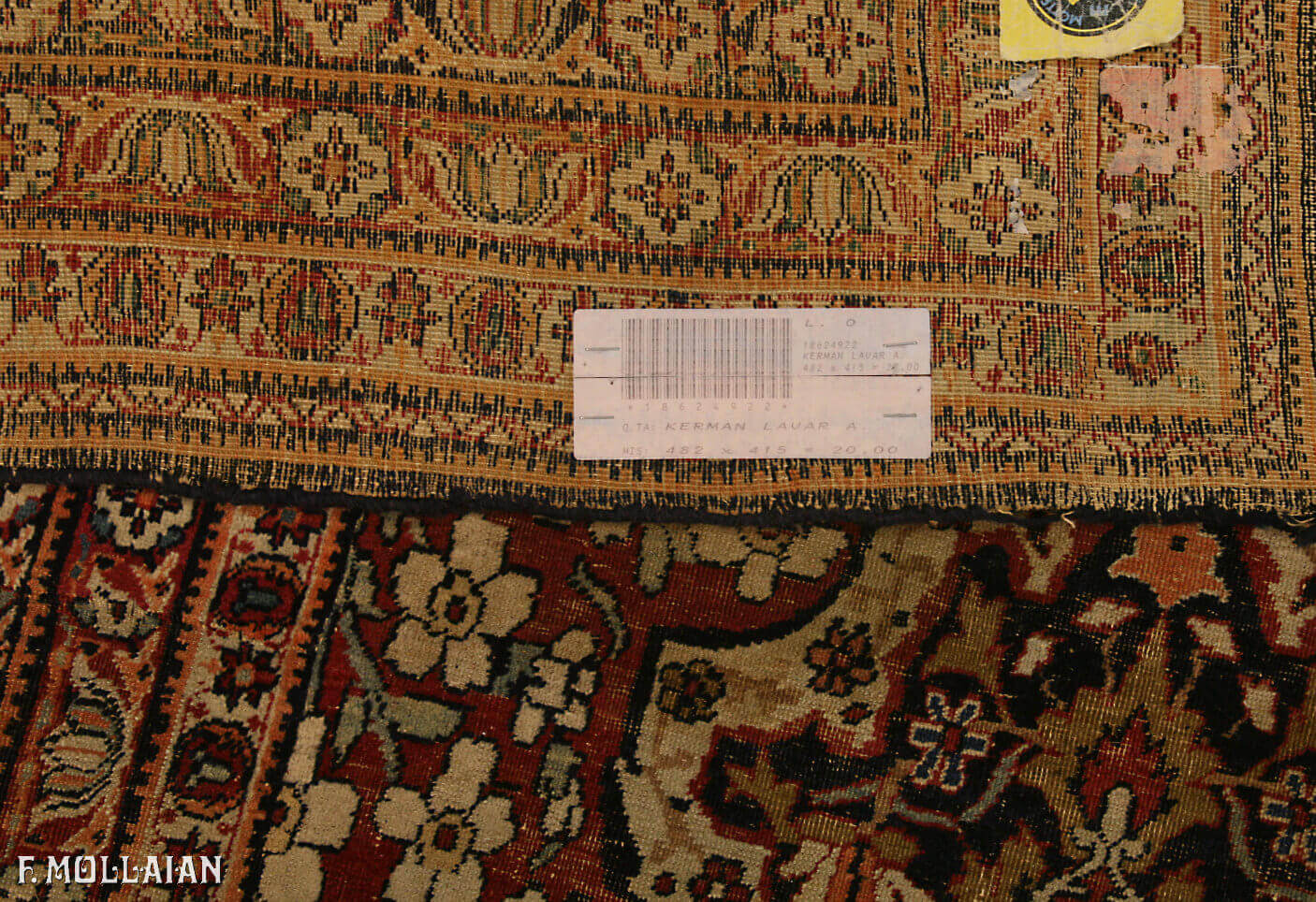 Antique Persian Kerman Ravar Carpet (482x415 cm)